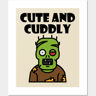 Cute and Cuddly Creepy Green Monster Light-Color Posters and Art